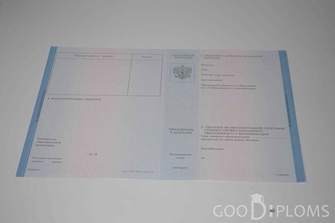 Приложение к Диплому Техникума период c 2014 по 2025 год - Новокузнецк