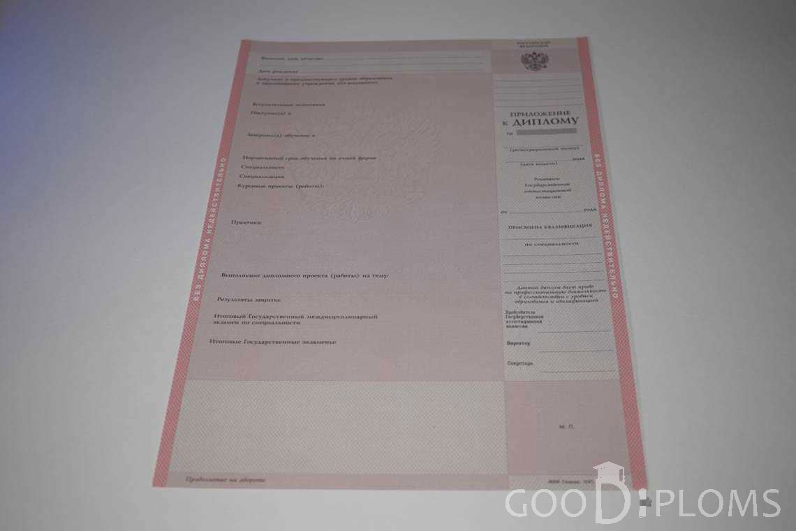 Приложение к Диплому Техникума с Отличием в период c 1997 по 2002 год - Новокузнецк