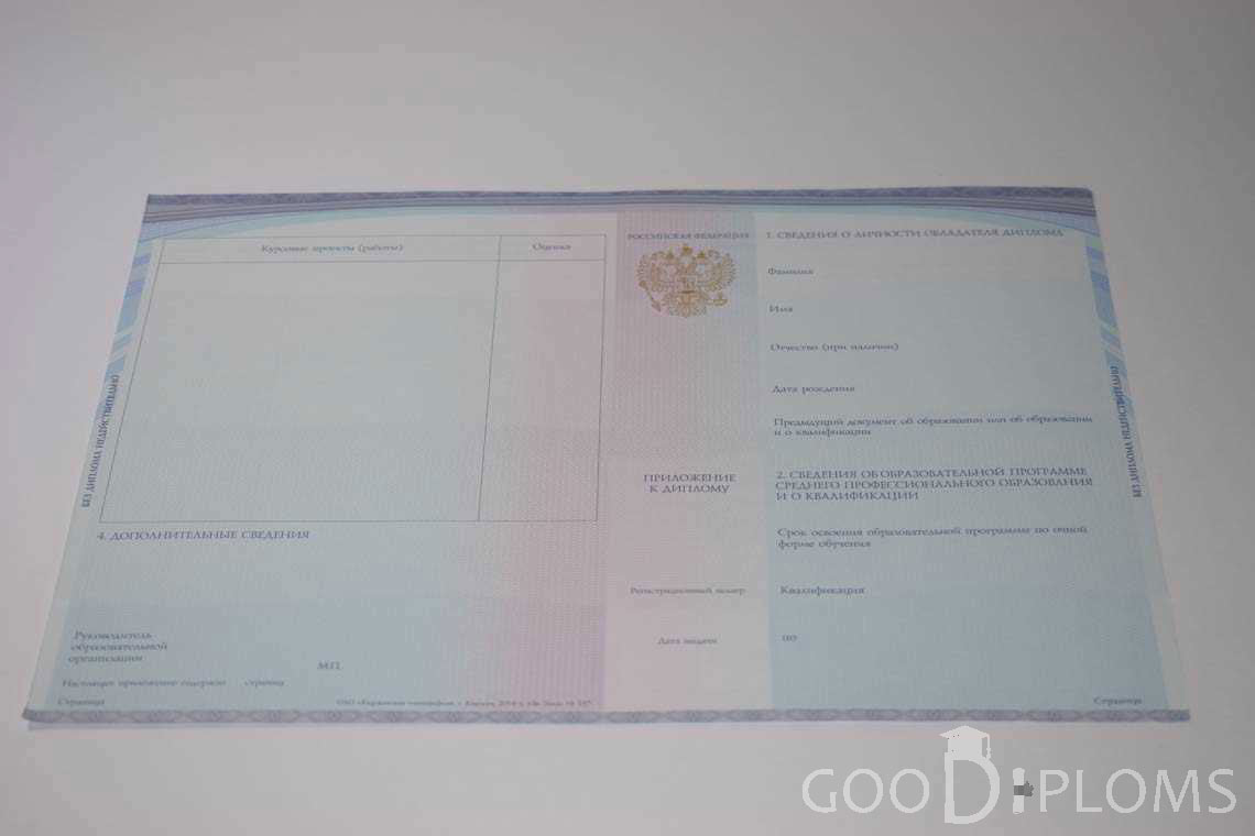 Приложение к Диплому Техникума с Отличием в период c 2014 по 2025 год - Новокузнецк